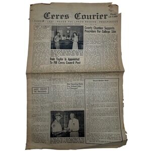 Vintage 1957 Ceres Courier Newspaper 12 Pages California Grocery Ads Ephemera